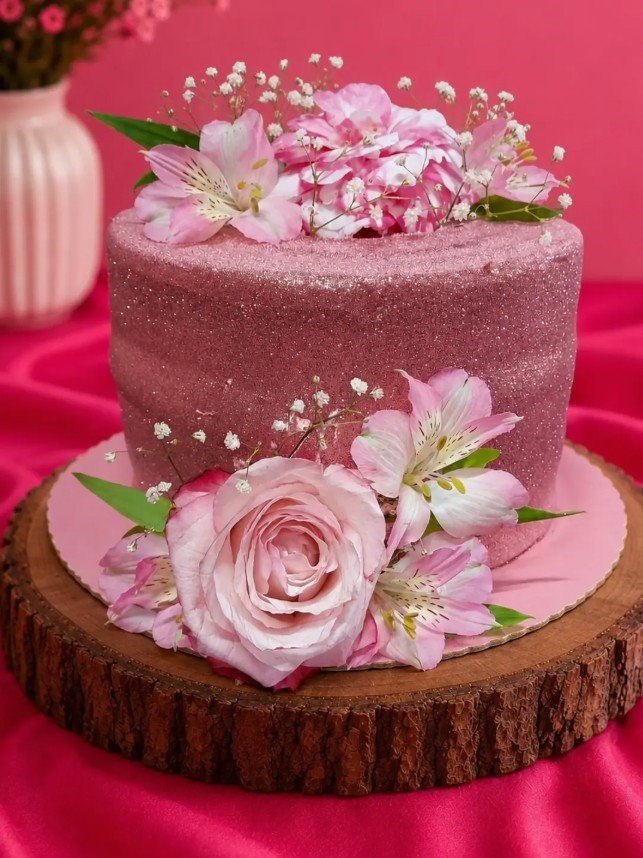 Bolo de aniversário floral